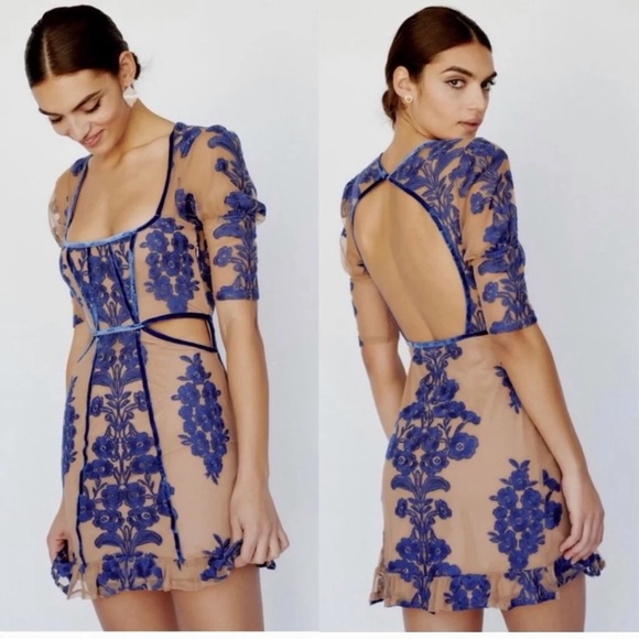 For Love and Lemons Blue Temecula Mini Dress 💙 - Picture 4 of 6